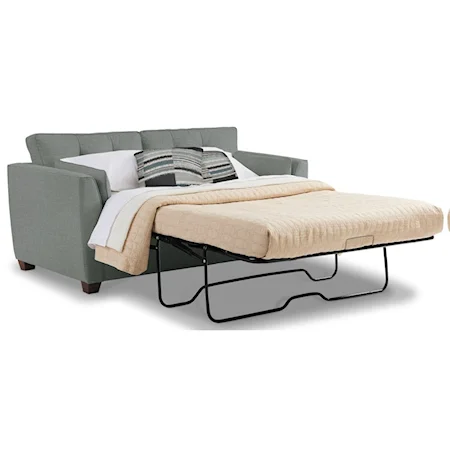 Casual Full Sleeper Sofa with Supreme Comfort Mattress